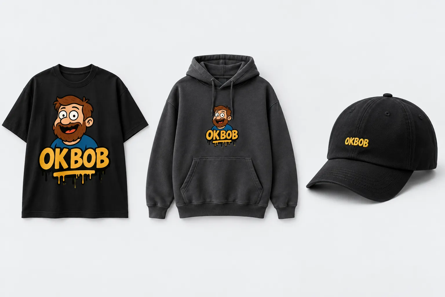 Black T-shirt with the Bob graphic